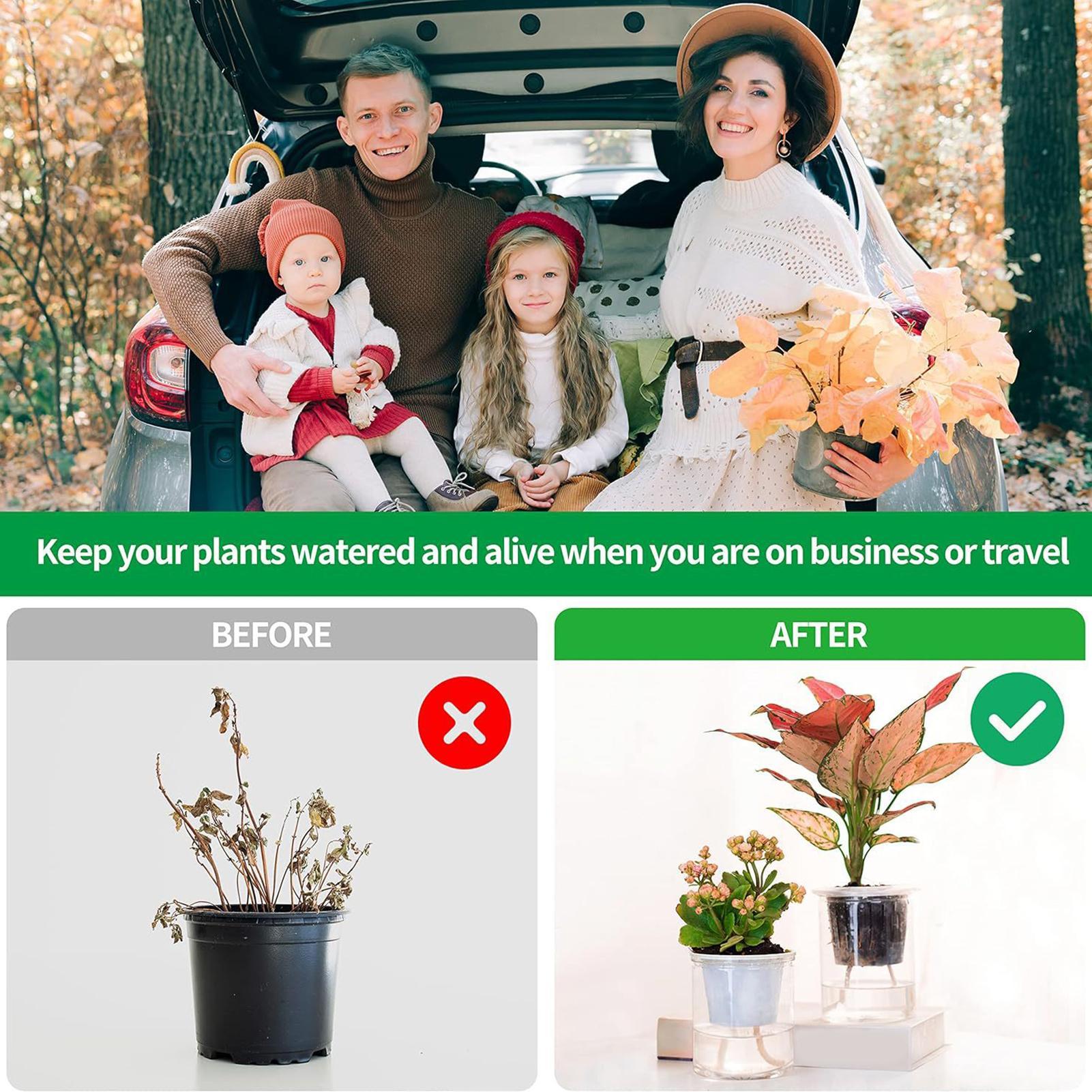 Self-Watering Planter - เชือกให้น้ำต้นไม้แบบอัตโนมัติ 2 ชิ้น สำหรับกระถางต้นไม้ ระบบรดน้ำแบบแคปิลลารี สำหรับกระถางดอกไม้ในร่ม