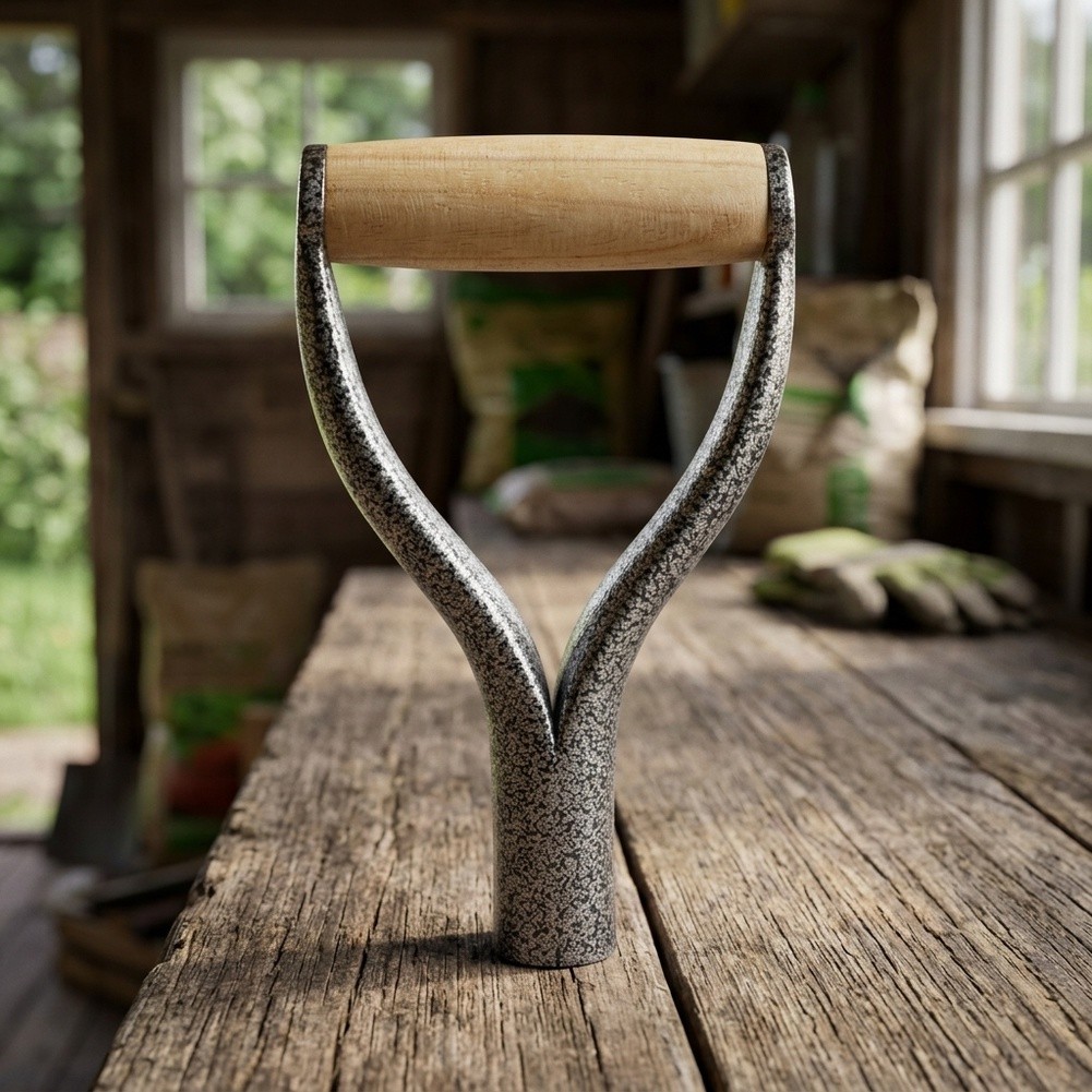 Spade Digging Fork - 1 ชิ้น ด้ามจับพลั่ว Y-Grip สีเงิน กันลื่น