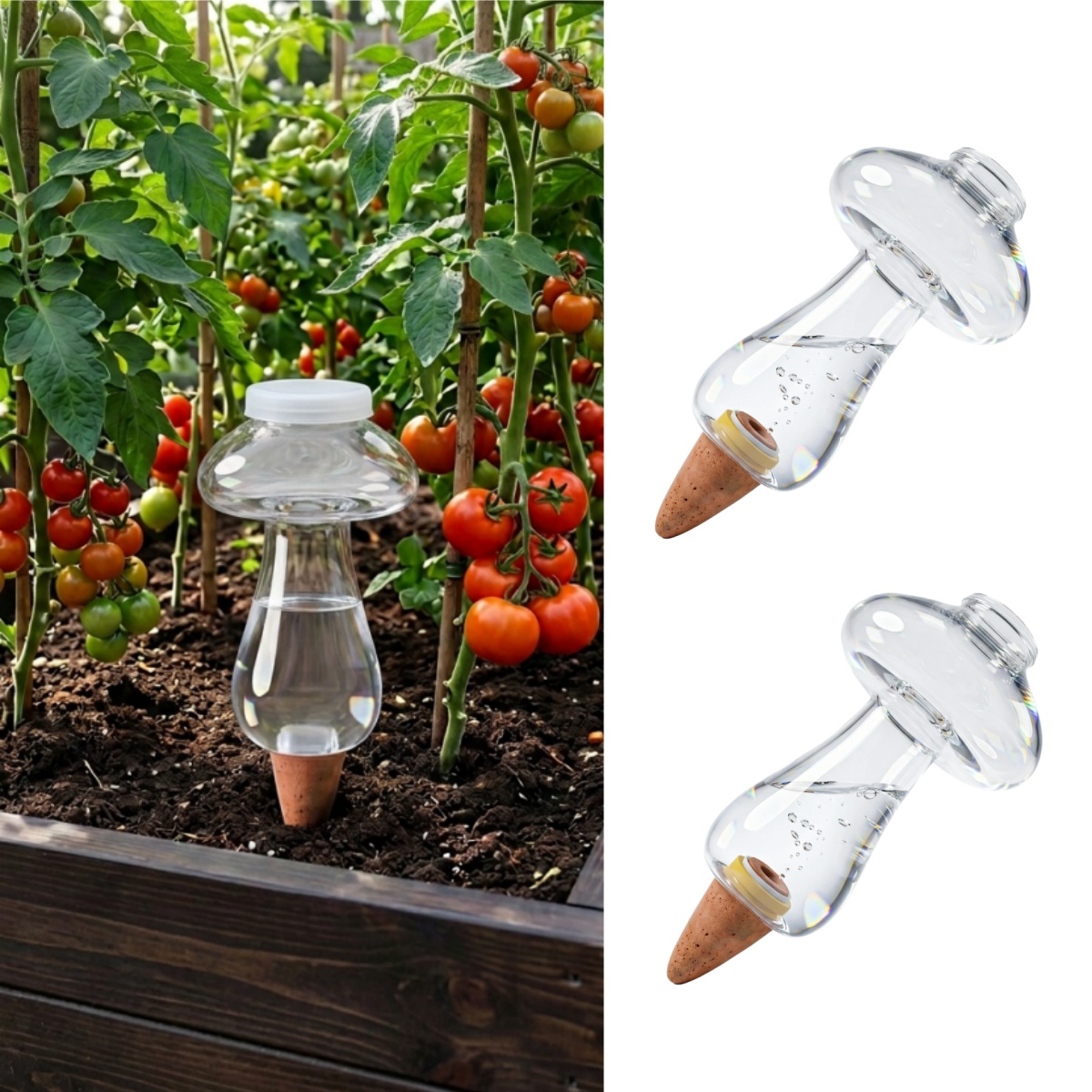 Self-Watering Planter - ลูกบอลรดน้ำอัตโนมัติขนาด 300 มล. สำหรับปลูกพืชในร่ม ทำจากพลาสติก พร้อมอุปกรณ์ควบคุมการปล่อยน้ำแบบช้า