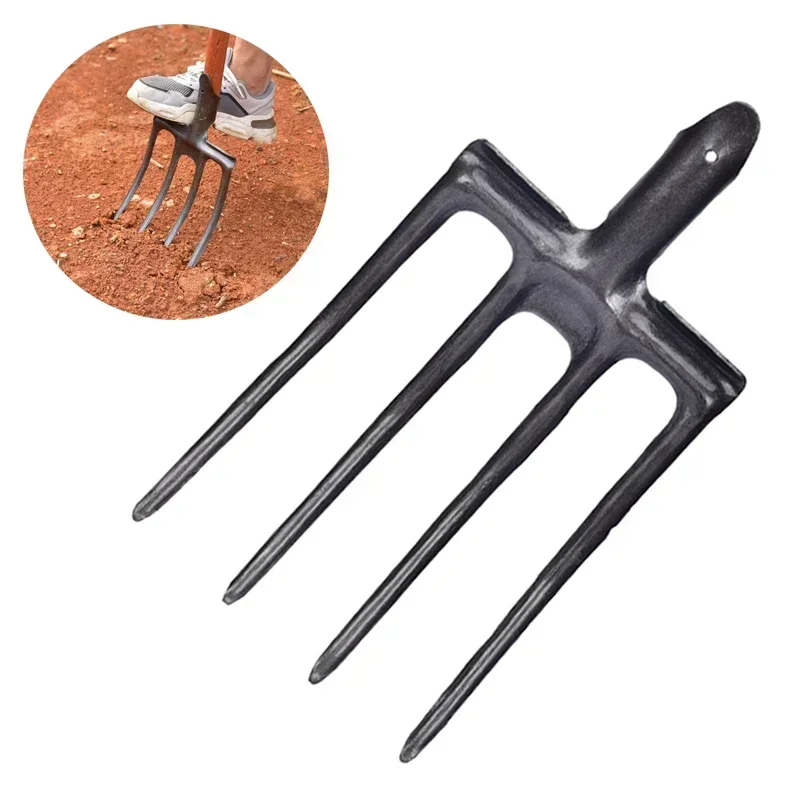 Spade Digging Fork - ส้อมขุดสำหรับการเกษตร1ชิ้นส้อมคาร์บอน4-tine ใช้ในสวนส้อมเกลี่ยปุ๋ยสำหรับงานกลางแจ้งเครื่องมือเปิดที่ดิน