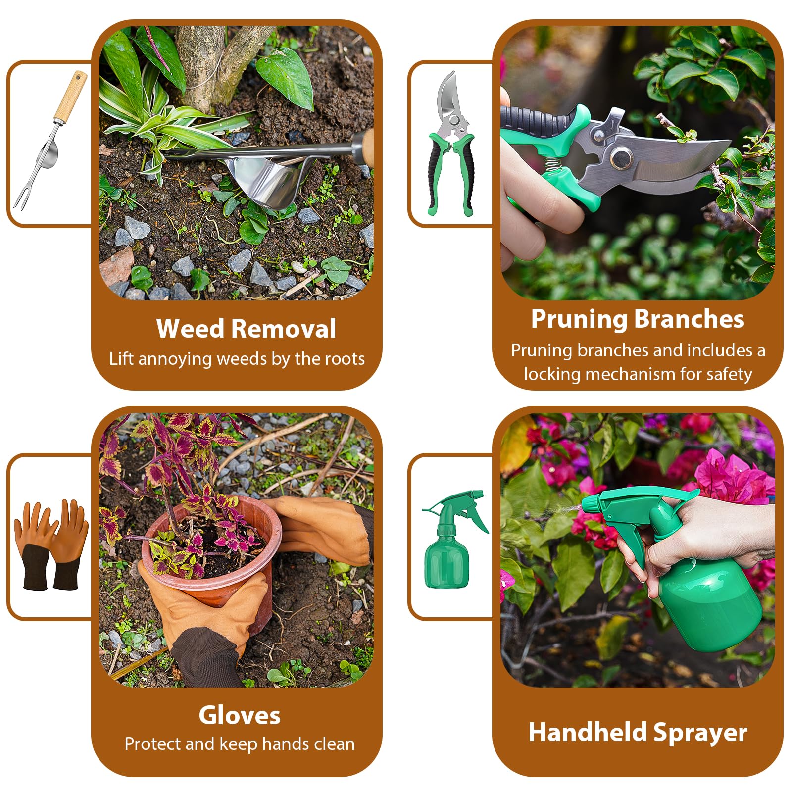 ชุดเครื่องมือทำสวนสแตนเลส 9 ชิ - Spade Digging Fork บทวิจารณ์และราคา