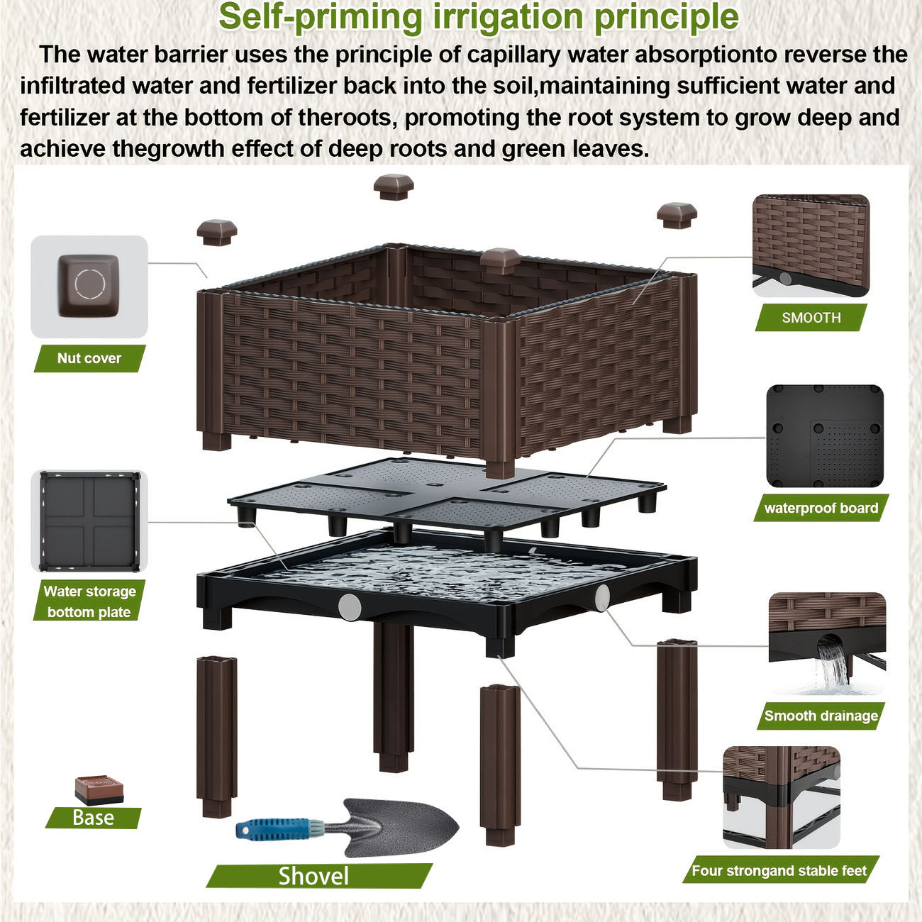 กระถางปลูกต้นไม้ยกพื้นพร้อมระบ - Self-Watering Planter บทวิจารณ์และราคา