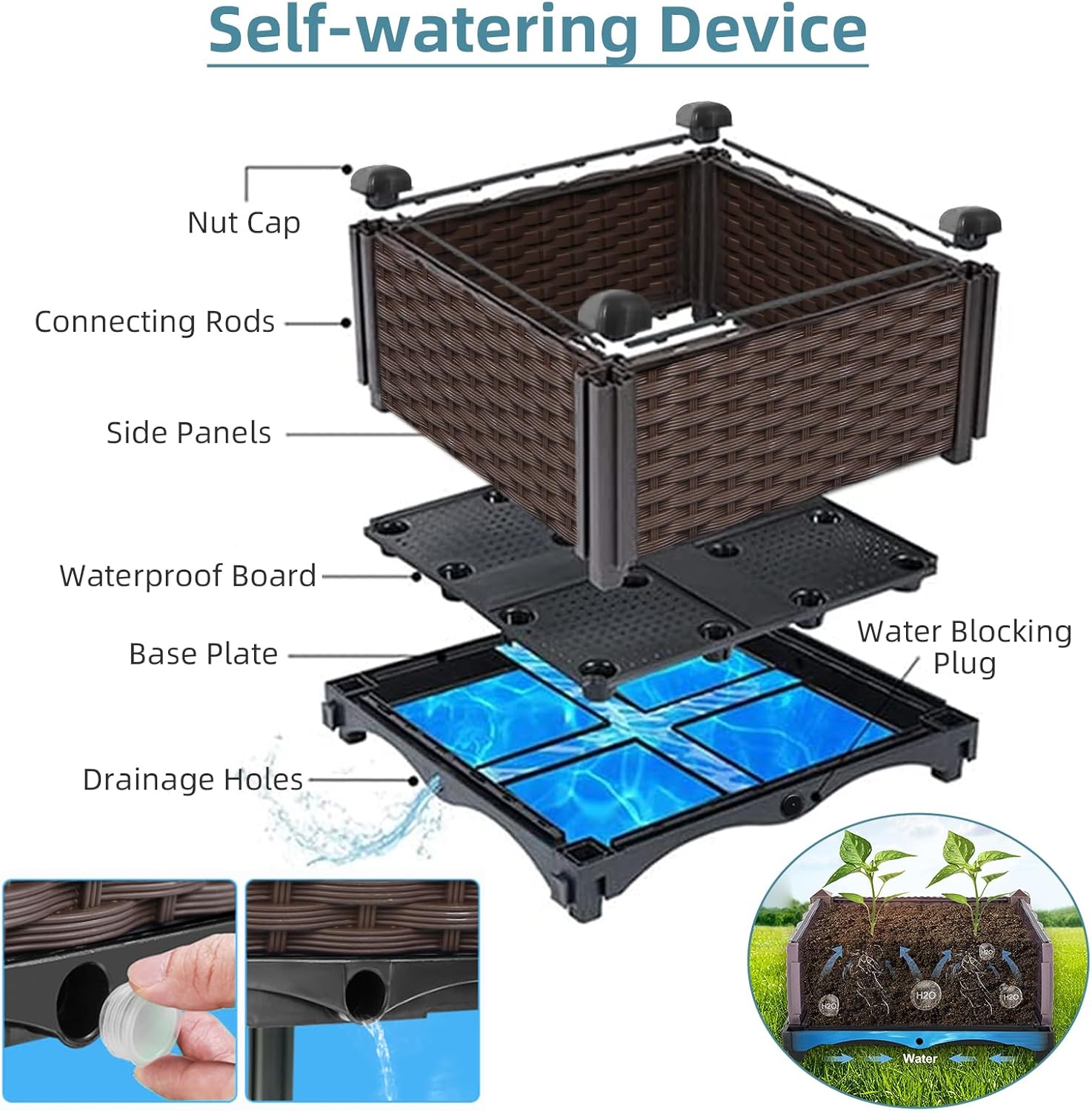 กระถางปลูกต้นไม้หวายสำหรับสวนก - Self-Watering Planter บทวิจารณ์และราคา